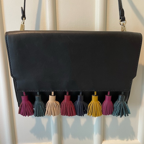 Rebecca Minkoff Tassel Leather Clutch or Crossbody Bag - Picture 1 of 10